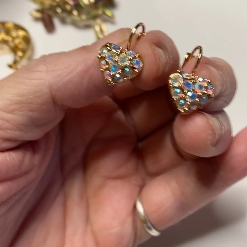 VTG Kirk's Folly Hearts super sparkly - Picture 1 of 4